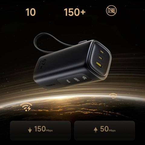 Powerbank Baseus EnerGeek GX11 MiFi 20000mAh 67W z funkcją Wi-Fi - czarny