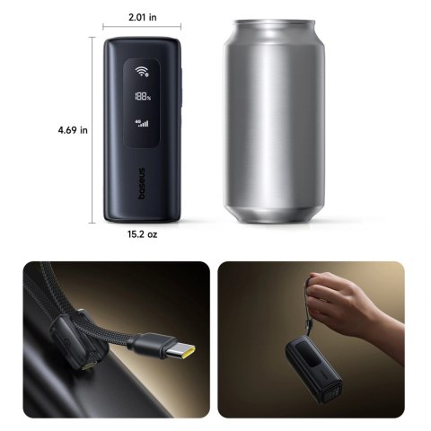 Powerbank Baseus EnerGeek GX11 MiFi 20000mAh 67W z funkcją Wi-Fi - czarny