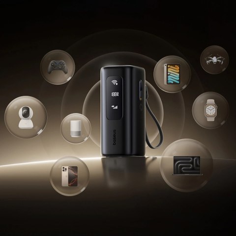 Powerbank Baseus EnerGeek GX11 MiFi 20000mAh 67W z funkcją Wi-Fi - czarny