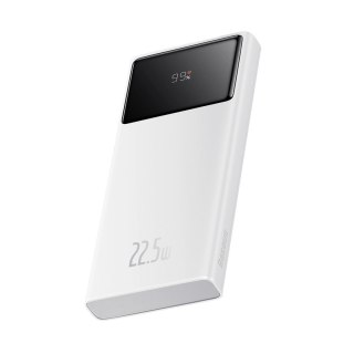 Powerbank Baseus Star-Lord 10000mAh 22,5W z wyświetlaczem cyfrowym i kablem USB-C 3A 30cm - biały