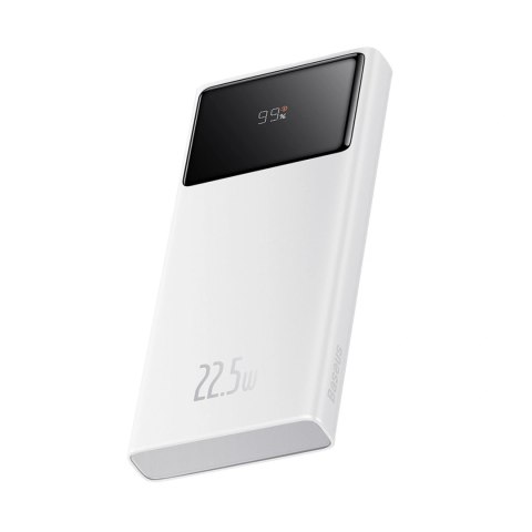 Powerbank Baseus Star-Lord 10000mAh 22,5W z wyświetlaczem cyfrowym i kablem USB-C 3A 30cm - biały