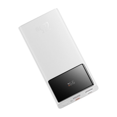 Powerbank Baseus Star-Lord 10000mAh 22,5W z wyświetlaczem cyfrowym i kablem USB-C 3A 30cm - biały