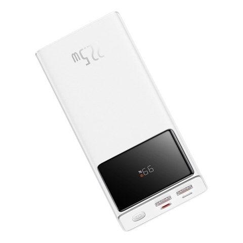 Powerbank Baseus Star-Lord 20000mAh 22,5W z wyświetlaczem cyfrowym i kablem USB-C 3A 30cm - biały