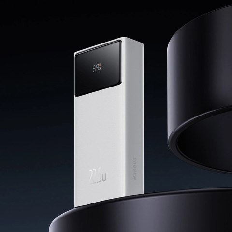 Powerbank Baseus Star-Lord 20000mAh 22,5W z wyświetlaczem cyfrowym i kablem USB-C 3A 30cm - biały