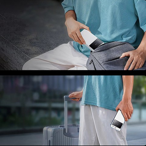 Powerbank Baseus Star-Lord 20000mAh 22,5W z wyświetlaczem cyfrowym i kablem USB-C 3A 30cm - biały