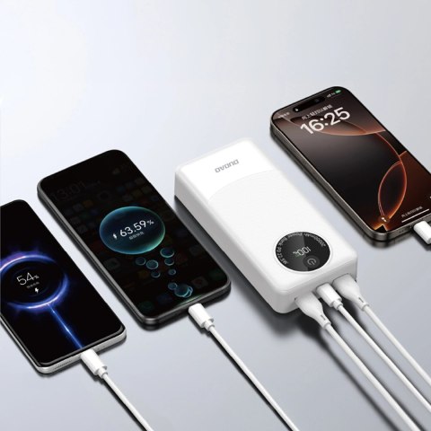 Powerbank Dudao K12Pro 22,5W PD 20000mAh USB-A, USB-C - biały