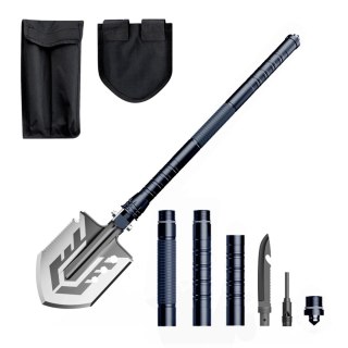 Saperka Wozinsky WSS-211 survival bushcraft wielofunkcyjna nóż zbijak krzesiwo gwizdek harpun 21 w 1 - szara