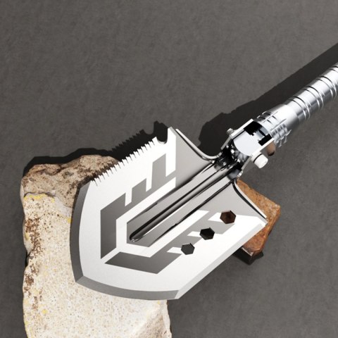 Saperka Wozinsky WSS-211 survival bushcraft wielofunkcyjna nóż zbijak krzesiwo gwizdek harpun 21 w 1 - szara