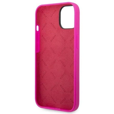 Etu Guess Silicone Vintage Gold Logo na iPhone 14 / 15 Plus - fuksja