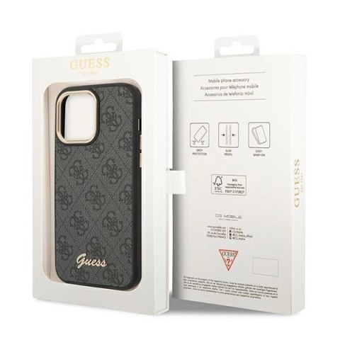 Etui Guess 4G Vintage Gold Logo naiPhone 14 Pro - czarne