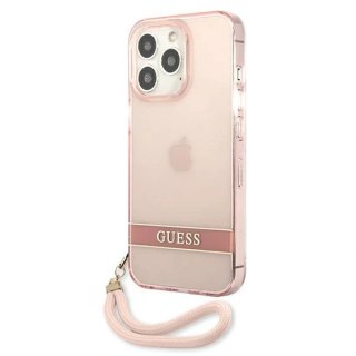 Etui Guess Translucent Stap na iPhone 13 Pro Max - różowe