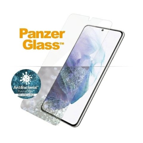 Szkło hartowane PanzerGlass E2E Microfracture na Samsung Galaxy S21+ Case Friendly Finger Print AntiBacterial - czarne