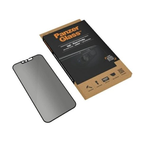 Szkło hartowane PanzerGlass E2E Microfracture na iPhone 13 Pro Max Case Friendly CamSlider Privacy Antibacterial - czarne