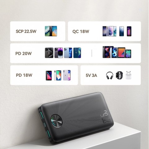 Powerbank Joyroom JR-PBF15 10000mAh USB-C USB-A 22.5W - czarny