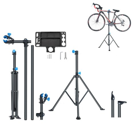 Stojak serwisowy Wozinsky WSS-180 z pokrętłami podłogowy do rowerów 30 kg - czarny
