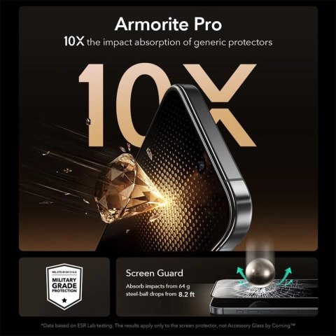 Szkło hartowane ESR UltraFit Armorite Pro na iPhone 16 Pro / 17 - przezroczyste