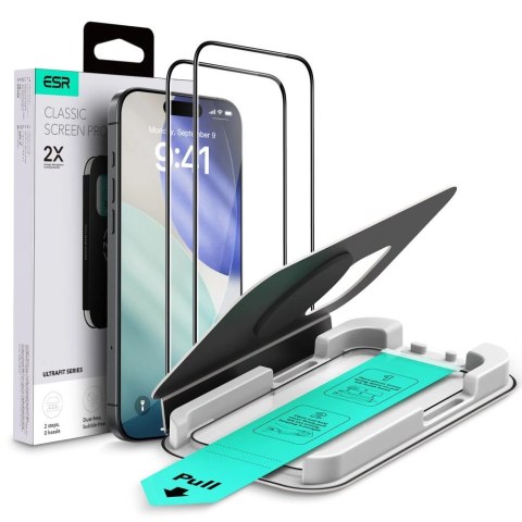Szkło hartowane ESR UltraFit Tempered Glass 2-pack na iPhone 16 Pro / 17 - przezroczyste