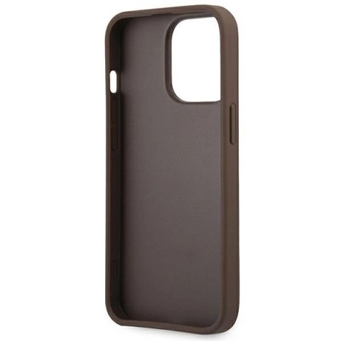Etui Guess 4G Big Metal Logo na iPhone 14 Pro - brązowe