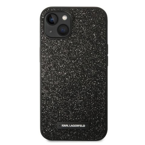 Etui Karl Lagerfeld Glitter Plaque Logo na iPhone 14 Plus - czarne
