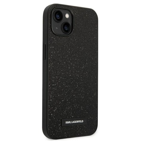 Etui Karl Lagerfeld Glitter Plaque Logo na iPhone 14 Plus - czarne