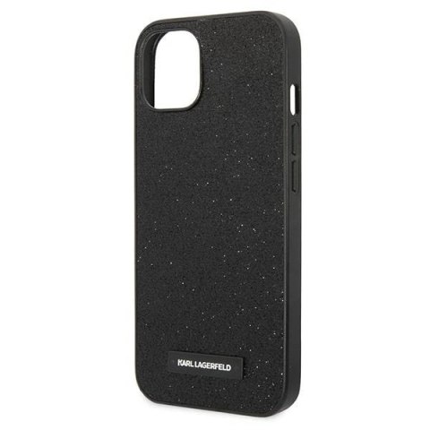 Etui Karl Lagerfeld Glitter Plaque Logo na iPhone 14 Plus - czarne