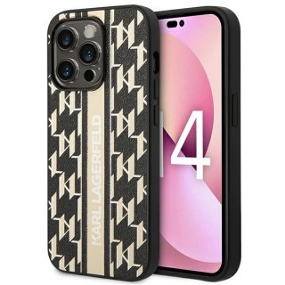 Etui Karl Lagerfeld Monogram Stripe na iPhone 14 Pro Max - brązowe