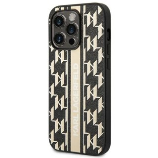 Etui Karl Lagerfeld Monogram Stripe na iPhone 14 Pro Max - brązowe