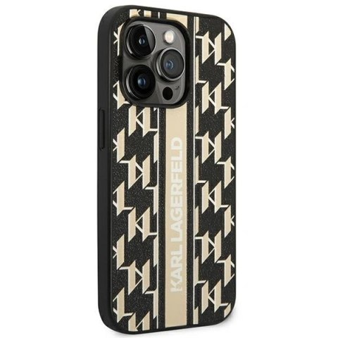 Etui Karl Lagerfeld Monogram Stripe na iPhone 14 Pro Max - brązowe