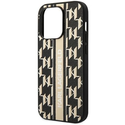 Etui Karl Lagerfeld Monogram Stripe na iPhone 14 Pro Max - brązowe