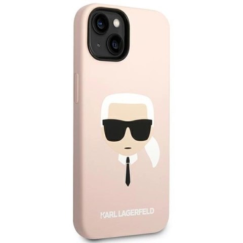 Etui Karl Lagerfeld Silicone Karl's Head MagSafe na iPhone 14 - jasnoróżowe