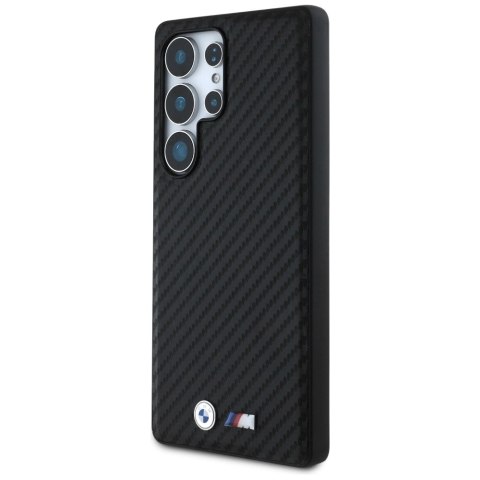 Etui BMW Leather Carbon MagSafe na Samsung Galaxy S25 Ultra - czarne