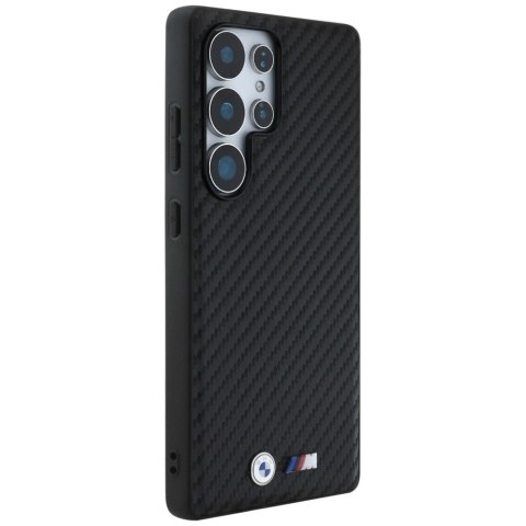 Etui BMW Leather Carbon MagSafe na Samsung Galaxy S25 Ultra - czarne