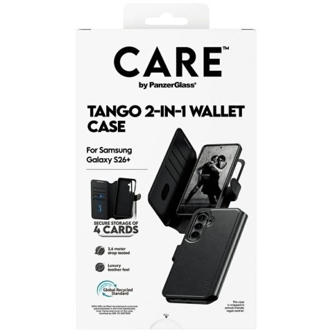 Etui CARE by PanzerGlass Tango 2w1 Wallet na Samsung Galaxy S26+ - czarne