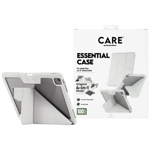 Etui Care by PanzerGlass Y fold do iPad Air 13" 2024 / 2025 - jasnoszare