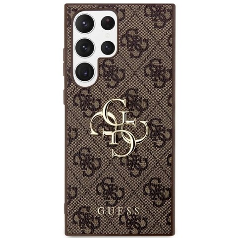 Etui Guess 4G Big Metal Logo na Samsung Galaxy S24 Ultra - brązowe