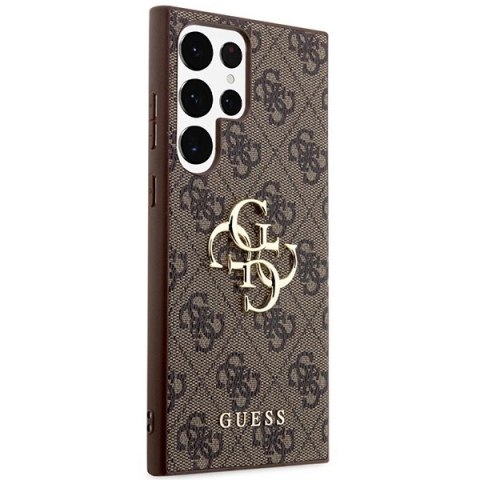 Etui Guess 4G Big Metal Logo na Samsung Galaxy S24 Ultra - brązowe