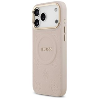 Etui Guess Peony Hot Stamp MagSafe na iPhone 17 Pro Max - różowe