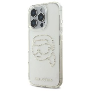 Etui Karl Lagerfeld IML Rhinestones Karl Head na iPhone 16 Pro - przezroczyste