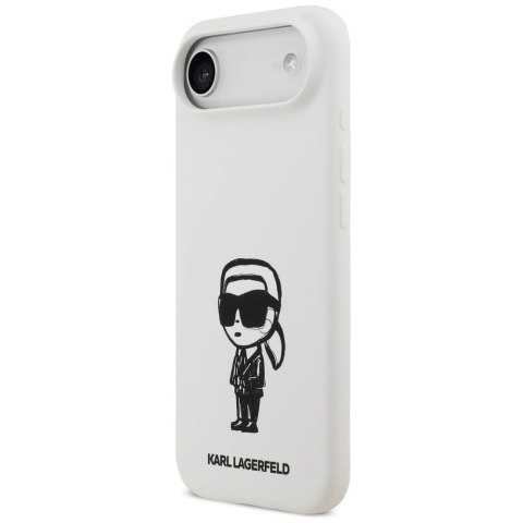 Etui Karl Lagerfeld Silicone Karl Sketch & Logo MagSafe na iPhone 17 Air - białe