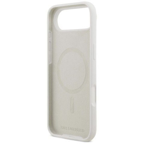 Etui Karl Lagerfeld Silicone Karl Sketch & Logo MagSafe na iPhone 17 Air - białe