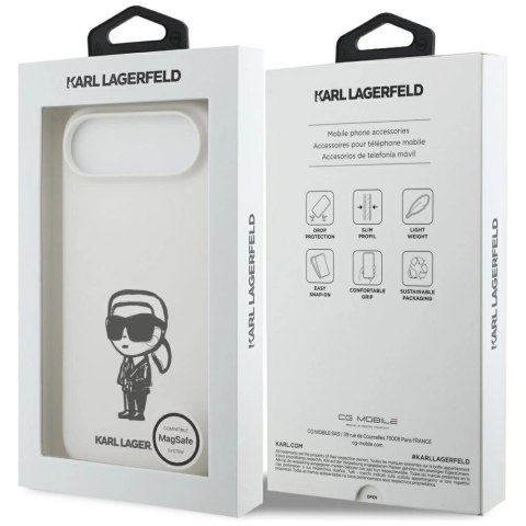 Etui Karl Lagerfeld Silicone Karl Sketch & Logo MagSafe na iPhone 17 Air - białe