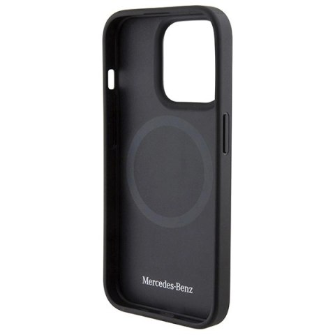 Etui Mercedes Smooth Leather MagSafe na iPhone 15 Pro - granatowe