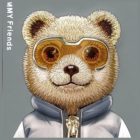Etui Nimmy Cool&Cute 2.0 Bear na iPhone 16 Pro Max - szare