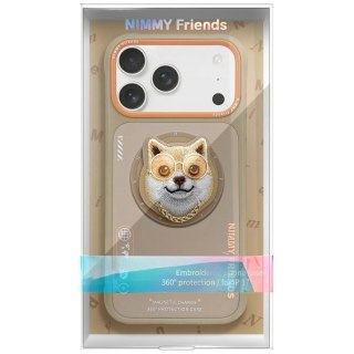 Etui Nimmy Glasses Cool Dog MagSafe do iPhone 17 Pro - beżowe