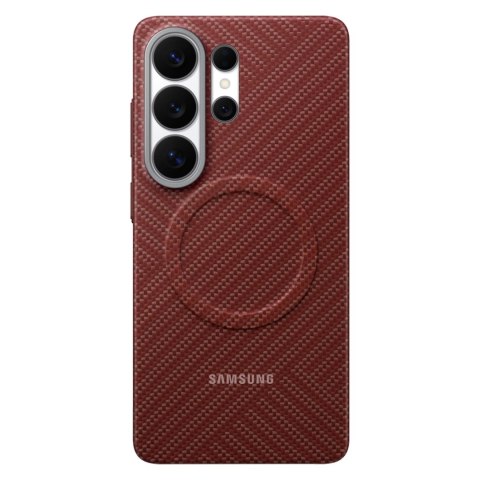 Etui Samsung Carbon Magnet Case do Samsung Galaxy S26 Ultra kompatybilne z MagSafe - czerwone
