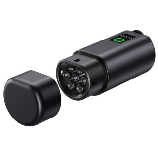 Adapter V2L Type 2 - Schuko 3500W z wyświetlaczem mocy i etui - czarn