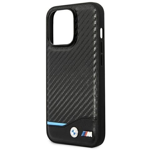 Etui BMW Leather Carbon na iPhone 14 Pro Max - czarne