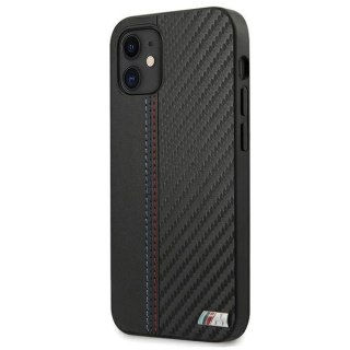 Etui BMW M Collection PU Carbon Stripe na iPhone 12 mini - czarne