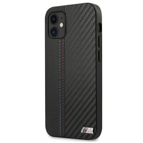 Etui BMW M Collection PU Carbon Stripe na iPhone 12 mini - czarne