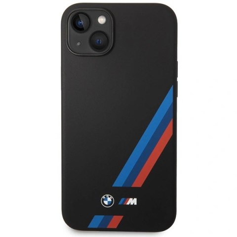 Etui BMW Silicone Slanted Sttripes na iPhone 14 Plus / 15 Plus - czarne